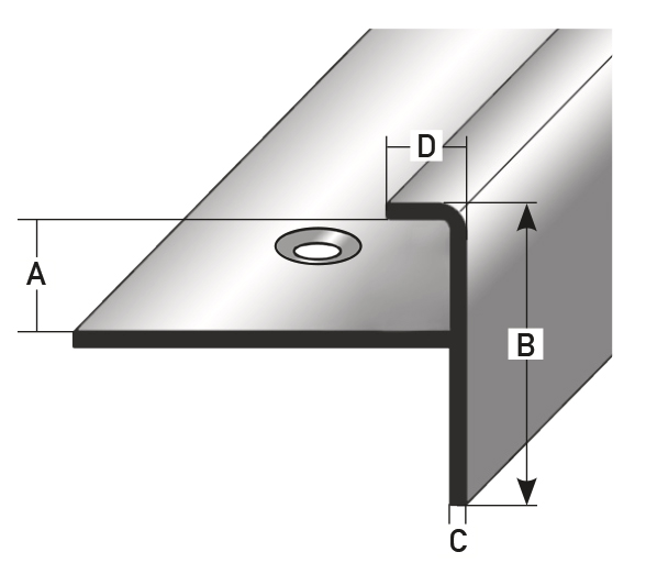 Einschubprofil mit Nase 2 x 23 x 6 x 1,5 mm