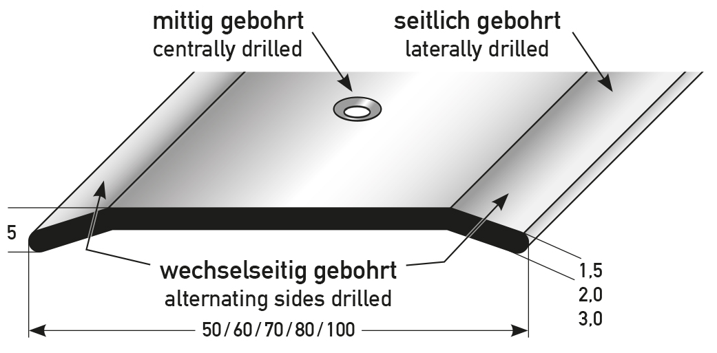 Übergangsprofil 80 x 2,0 mm