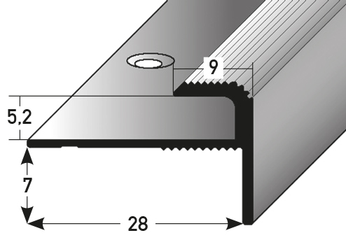 Einschubprofil 5 mm mit 7 mm Nase