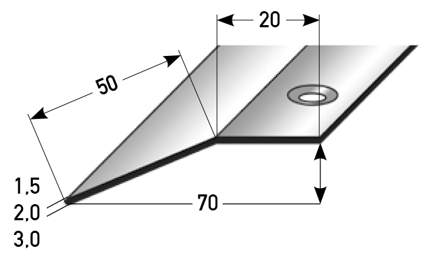 Niveauausgleich 20 x 50 mm