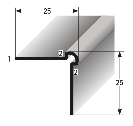 Wandprofil Außenecke 25x25x2 gestanzt