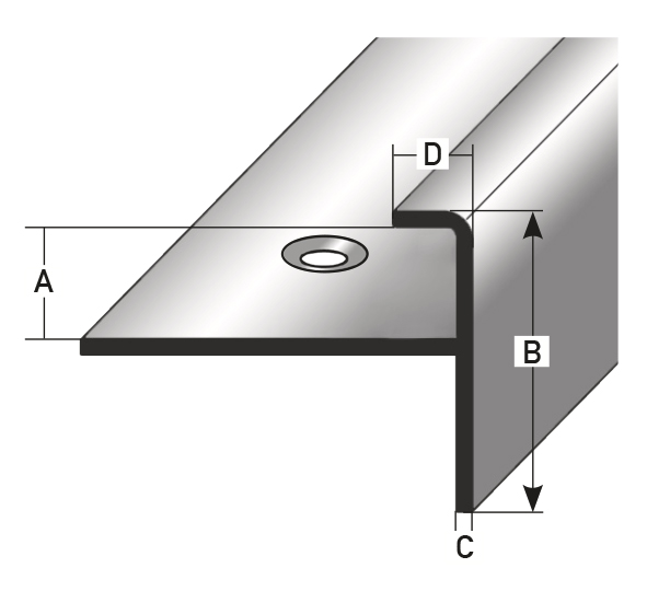 Einschubprofil mit Nase 10 x 23 x 6 x 1,5 mm