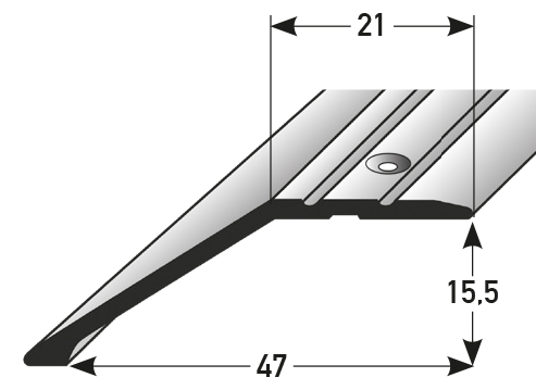 Abschlußprofil für Parkett 47 x 15 mm