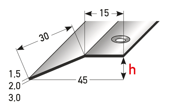 Niveauausgleich 15 x 30 mm