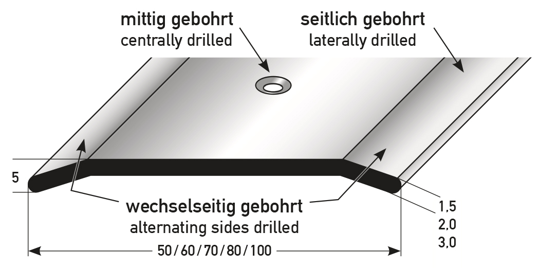 Übergangsprofil 80 x 1,5 mm