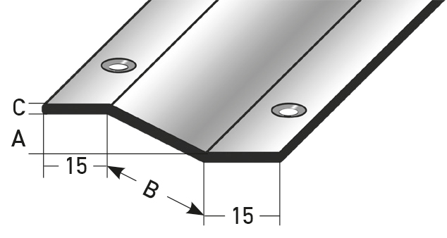 Ausgleichsprofil 15 x h13 x 35 x 15 x 1,5 mm