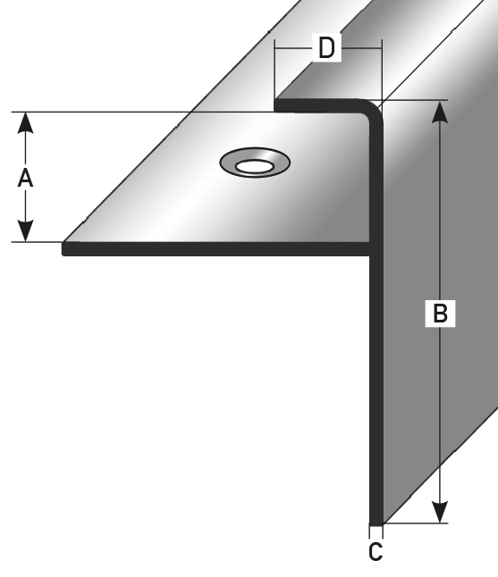Einschubprofil mit Nase 22 x 40 x 1,5 mm
