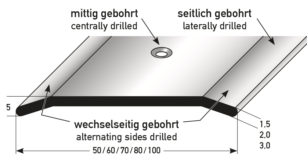 Übergangsprofil 100 x 3,0 mm