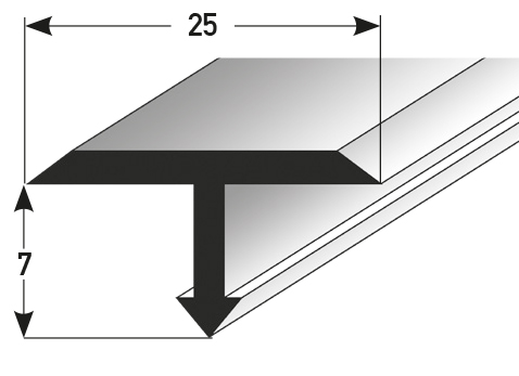 T-Profil 25 x 7 mm für Übergänge