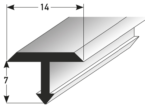T-Profil 14 x 7 mm für Übergänge