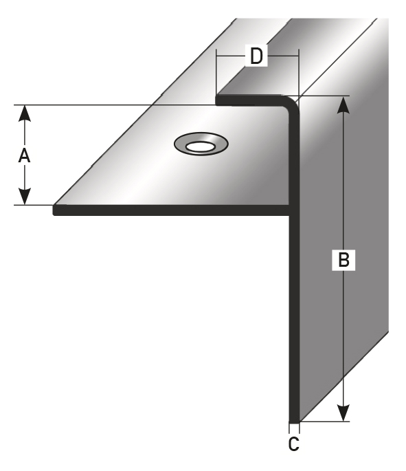 Einschubprofil mit Nase 11 x 40 x 10 x 1,5 mm
