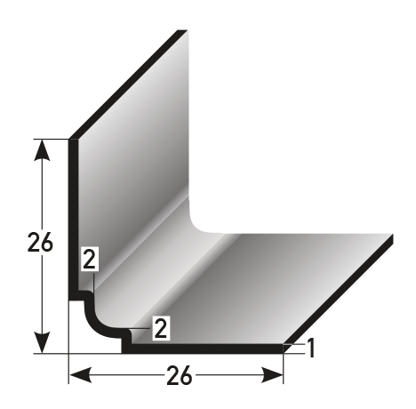 Wandprofil Innenecke 26x26x2 ungeb.