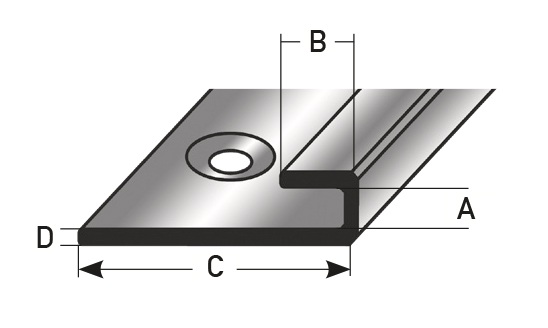 Einschubprofil 5 x 5 x 34 x 1 mm